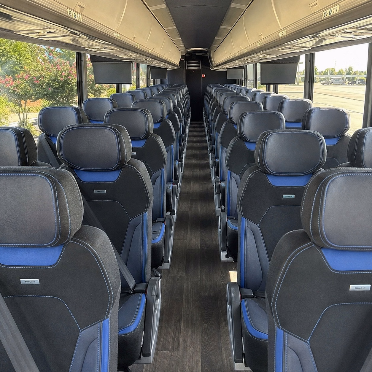 bellevue charter bus rental interior
